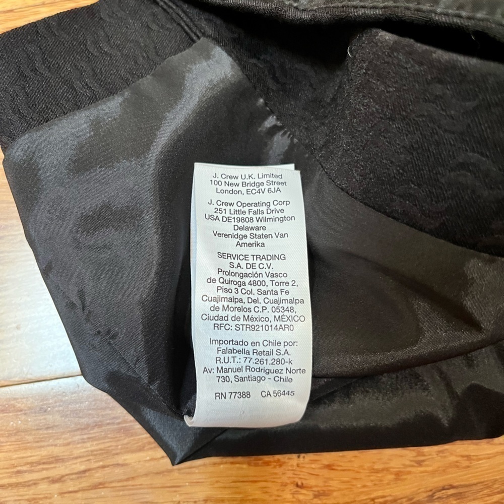 NWT! J. Crew strapless black empire waist cocktail lined zip-up dress. Size 4 - Picture 12 of 14